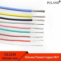 2M/5M UL3239 Wire 32 30 28 26 24 22 20 18 16 14 12 10 8 AWG Silicone Insulated Tinned Copper 3KV DIY LED Electronic Cable