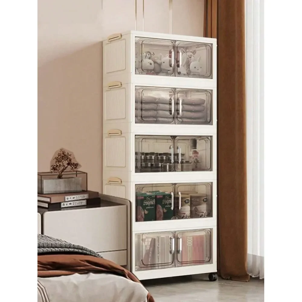 

1PC 45CM 17.7 Inch Wide Foldable Storage Cabinet Multi Purpose Organizer Box For Living Room Bedroom Kitchen Toys Snacks Clothe