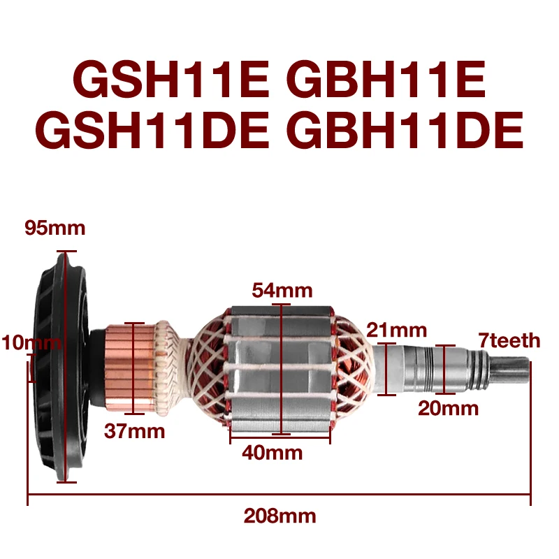 Acessórios Armadura para Bosch Ferramentas Elétricas Rotor Anchor Stator Substituição da Bobina Gsh11e Gbh11e Gsh11de Gbh11de Ac220240v