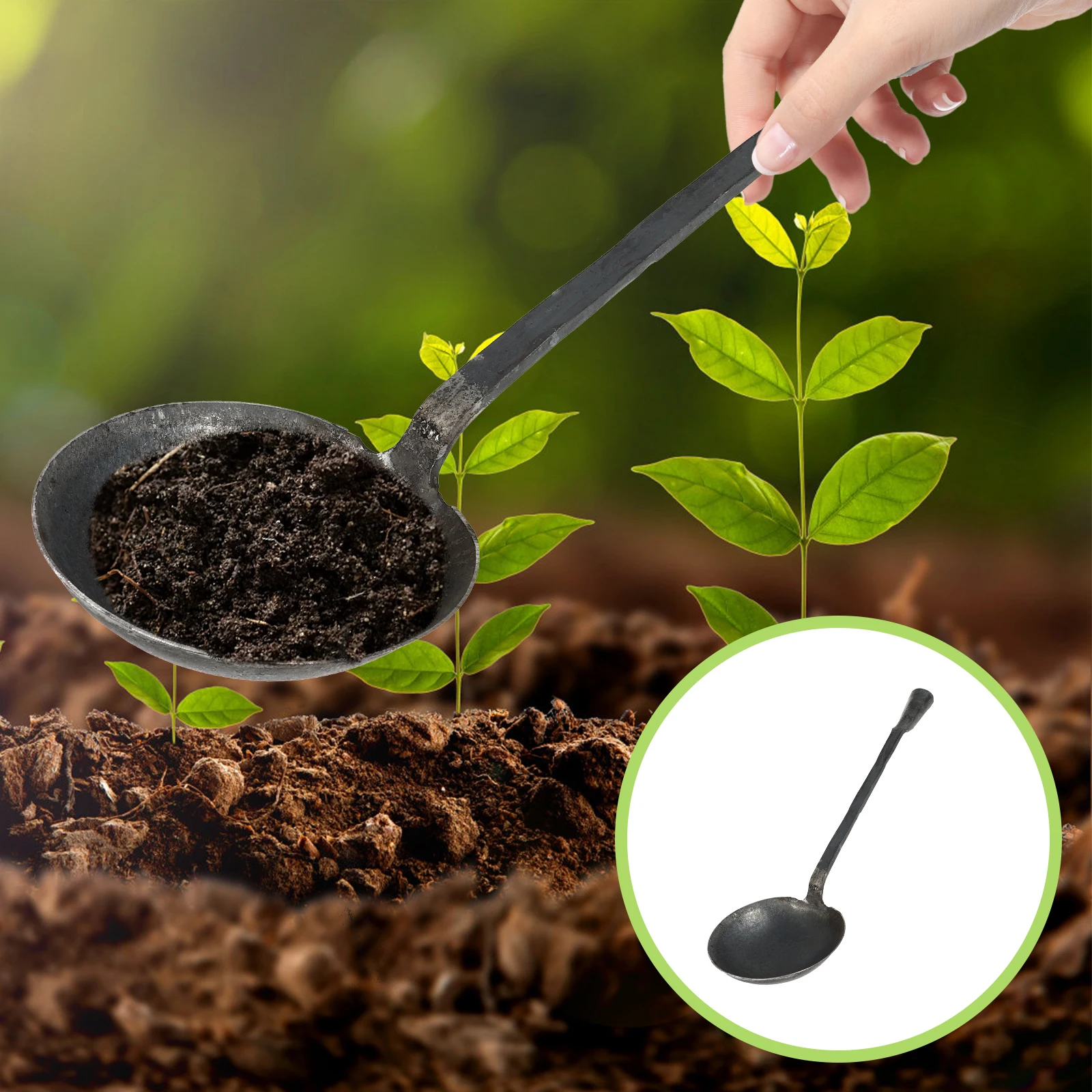 

Ergonomic High Carbon Steel Soil Excavator Spoon Garden Shovel Multi-Functional Metal Scoop For Vegetable Planting Dog Cat Food