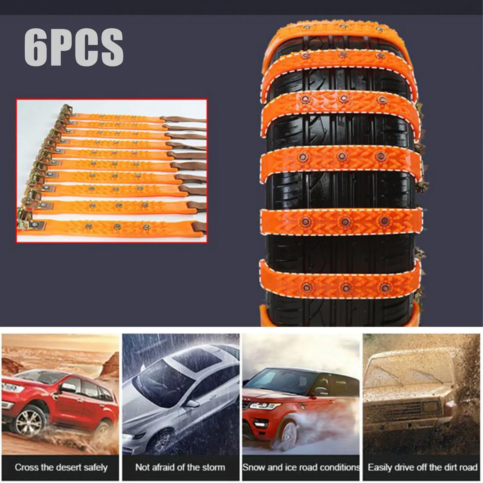 Winter Snow Anti-Skid Tyre Chains Car Tire Nonskid Chain Tyre Car Chains Snow Chains For Cars Most Car Wheel Outdoor Emergency