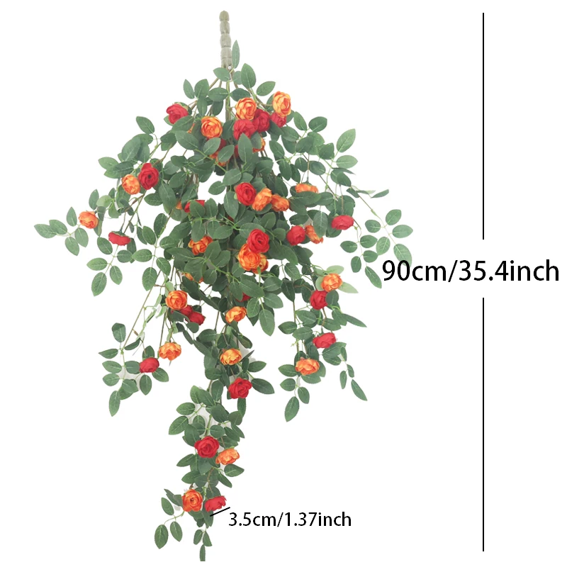 90 سنتيمتر زهرة اصطناعية روز الكرمة حديقة المنزل الجدار الشنق إكليل الزفاف الديكور وهمية عيد الميلاد DIY بها بنفسك ترتيب أوراق خضراء #6
