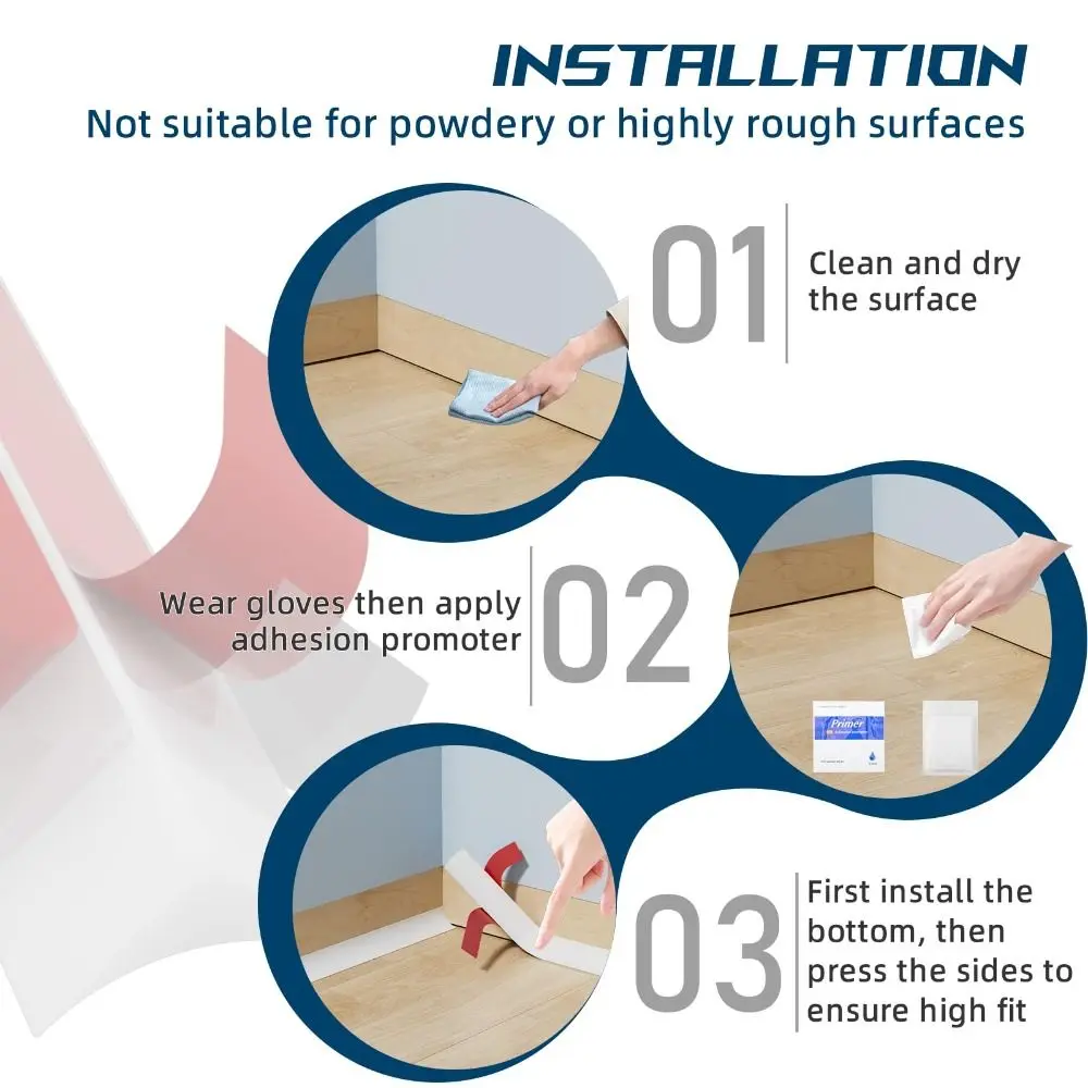 Afbeelding 6: Siliconen Kwart Ronde Molding Trim Flexibele 1/2/3m Kalefateren Strip Schil en Stok Douchedrempel badkamer/Keuken Aanrecht