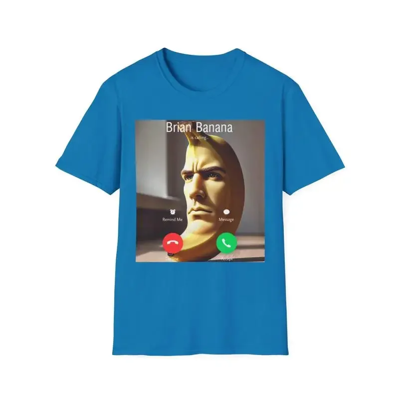 Funny Brian Banana Softstyle T Shirt Hilarious Fruit Humorous Call Me Novelty Lover Comical