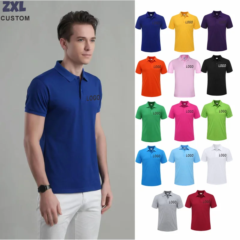 Summer Casual Breathable Polo Shirts Company Logo Custom Print Embroidery Personalized Design Men And Women Short-Sleeved Tops