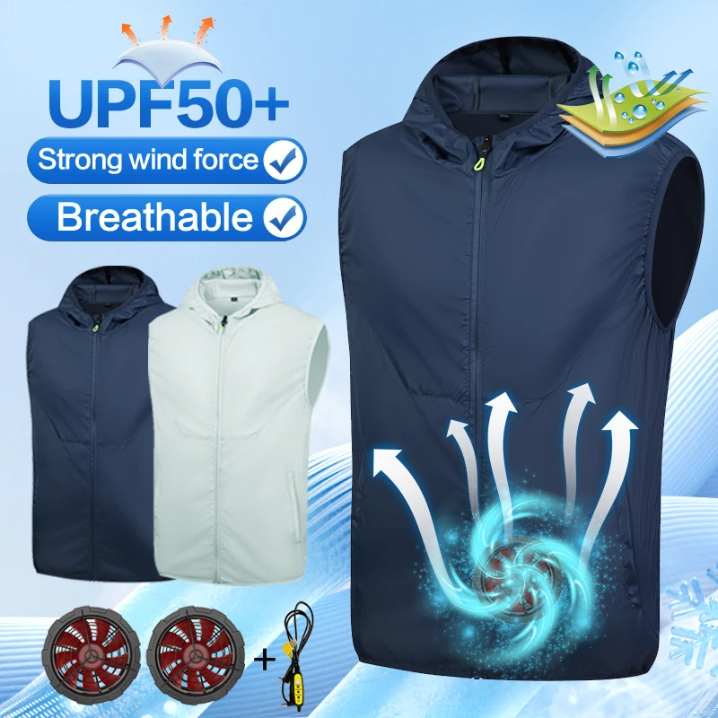 

Summer clothes with fans, outdoor vests, work clothes, cooling fishing men's and women's sun protection and cooling air-conditio
