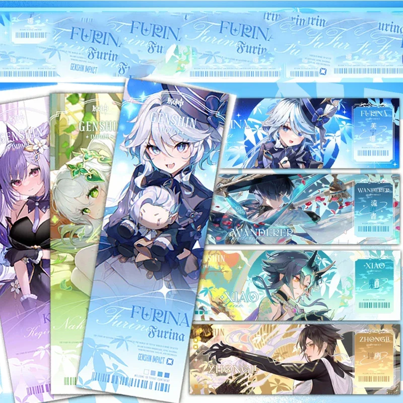 Game Genshin Impact Focalors Furina Raiden Shogun Yae Miko Zhongli wanderer Keqing Xiao Hu Tao Nahida Kaedehara Kazuha Card gift