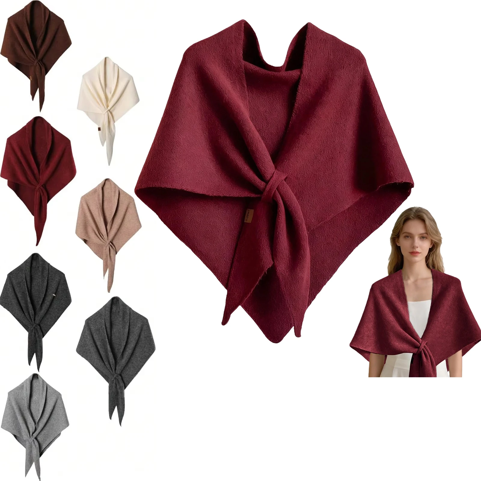 

Зимняя шаль для женщин, элегантный треугольный вязаный шарф в стиле ретро, шаль, кардиган, топ на одно плечо, свитер, модная универсальная шаль