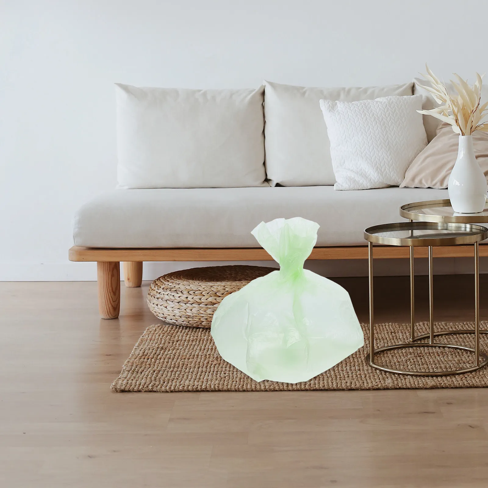 5 Rolls Biodegradable Plastic Trash Bags Strong Leak Proof Garbage Liners for Kitchen Bathroom Bedroom Indoor Use