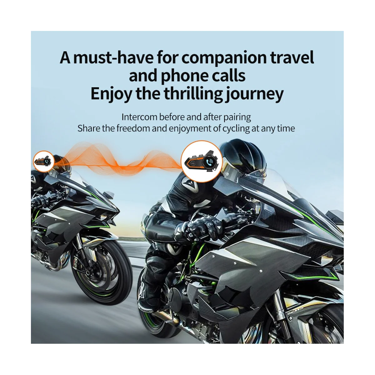 V11 Motorcycle Helmet Bluetooth Headset Portable Smart Waterproof Wireless Noise Cancelling Intercom Headset