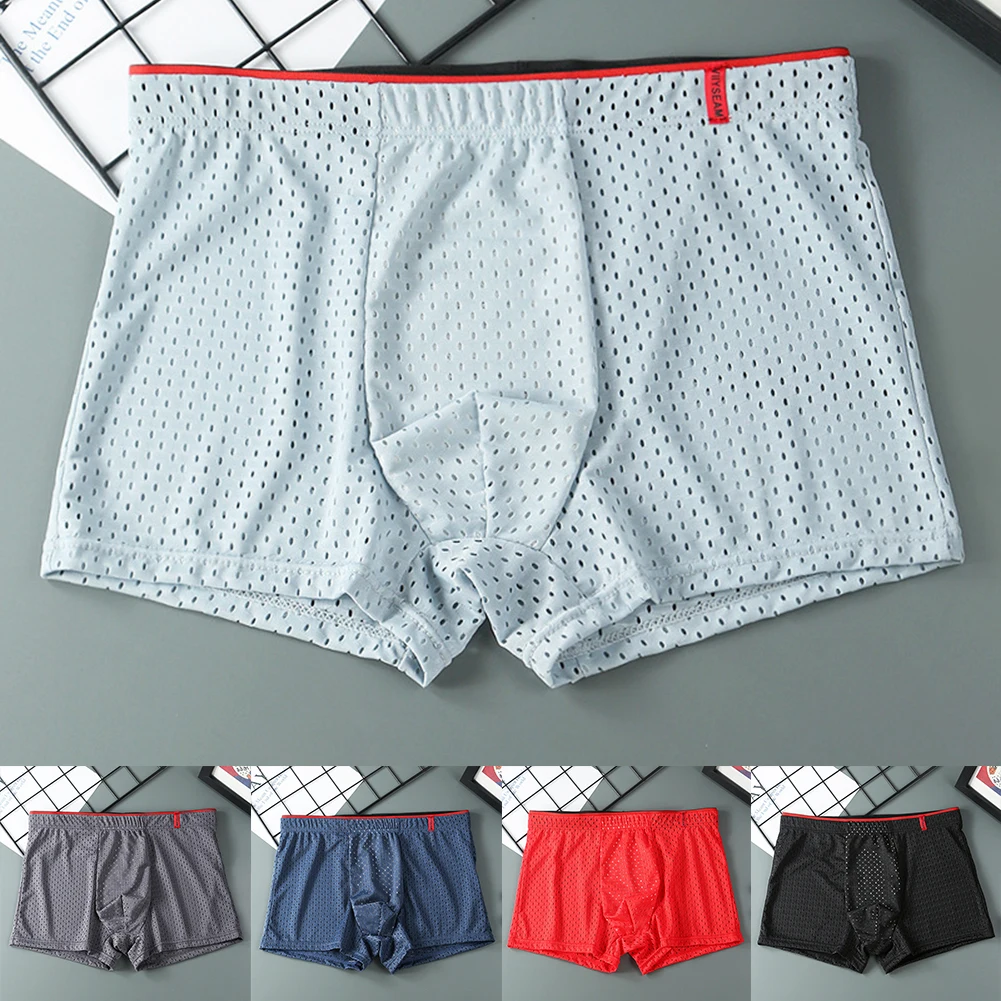 Solid Underwear Breathable Boxer Shorts Classic Style Cool Design Gender Specific Home Use Thin Breathable Men's Underwear