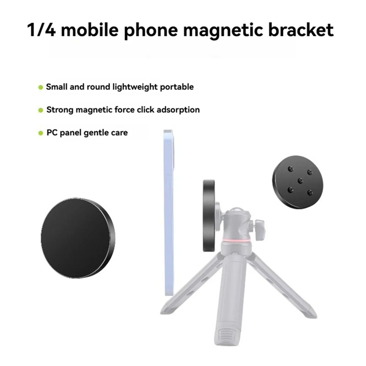 AM38M Magnetic Base Phone Holder for IPhone 16 15 14 Pro Max for MagSafe 1/4 Inch Hole Tripod Ball Head Mount Adapter