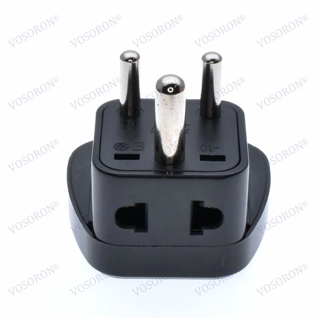INDIA, Sri Lanka Type D Travel Adapter With 2 Power Outlet Black Color 1 TO 2 TO UK US AU Wall Socket Power Plug