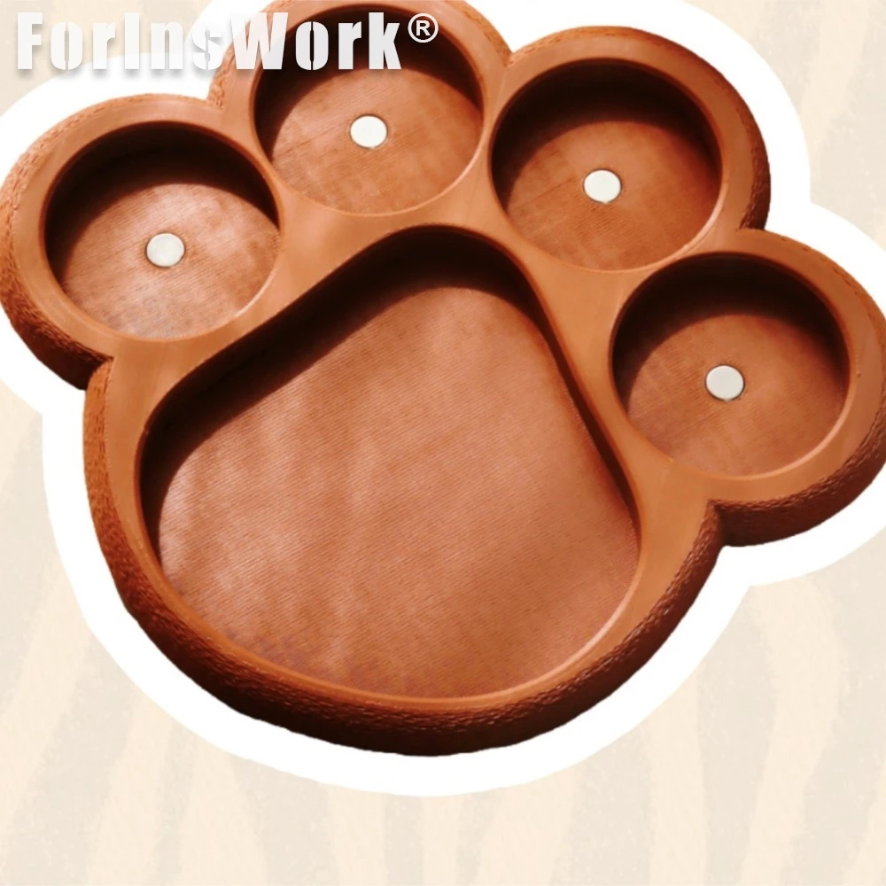 صينية تخزين مخلب القطط اللطيفة مطبوعة ثلاثية الأبعاد - منظم EDC لملحقات مكتب البراغي الصغيرة منضدة العمل