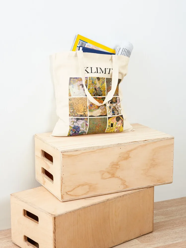 Klimt - Collage Tote Bag Canvas tote bags aesthetic eco pack tote bag men's