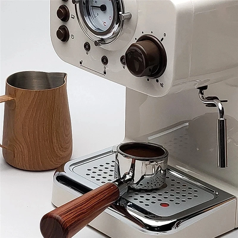 커피 바텀리스 포타필터, Delonghi Dedica ec680 ec685 용, 단단한 나무 손잡이 교체 필터 바구니 커피 도구