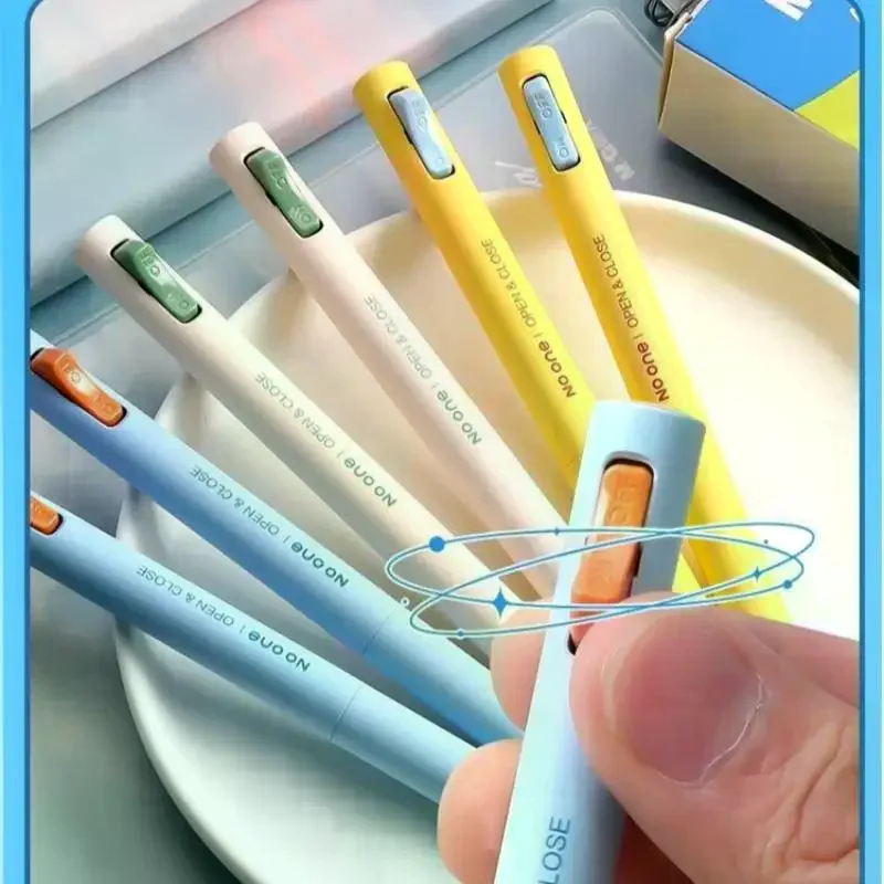 Creative Open/Close 0.5mm Dual Ball Tip Quick-Dry Black Ink Pens Fidget Click Gel Pen Fun Stationery 1Pcs
