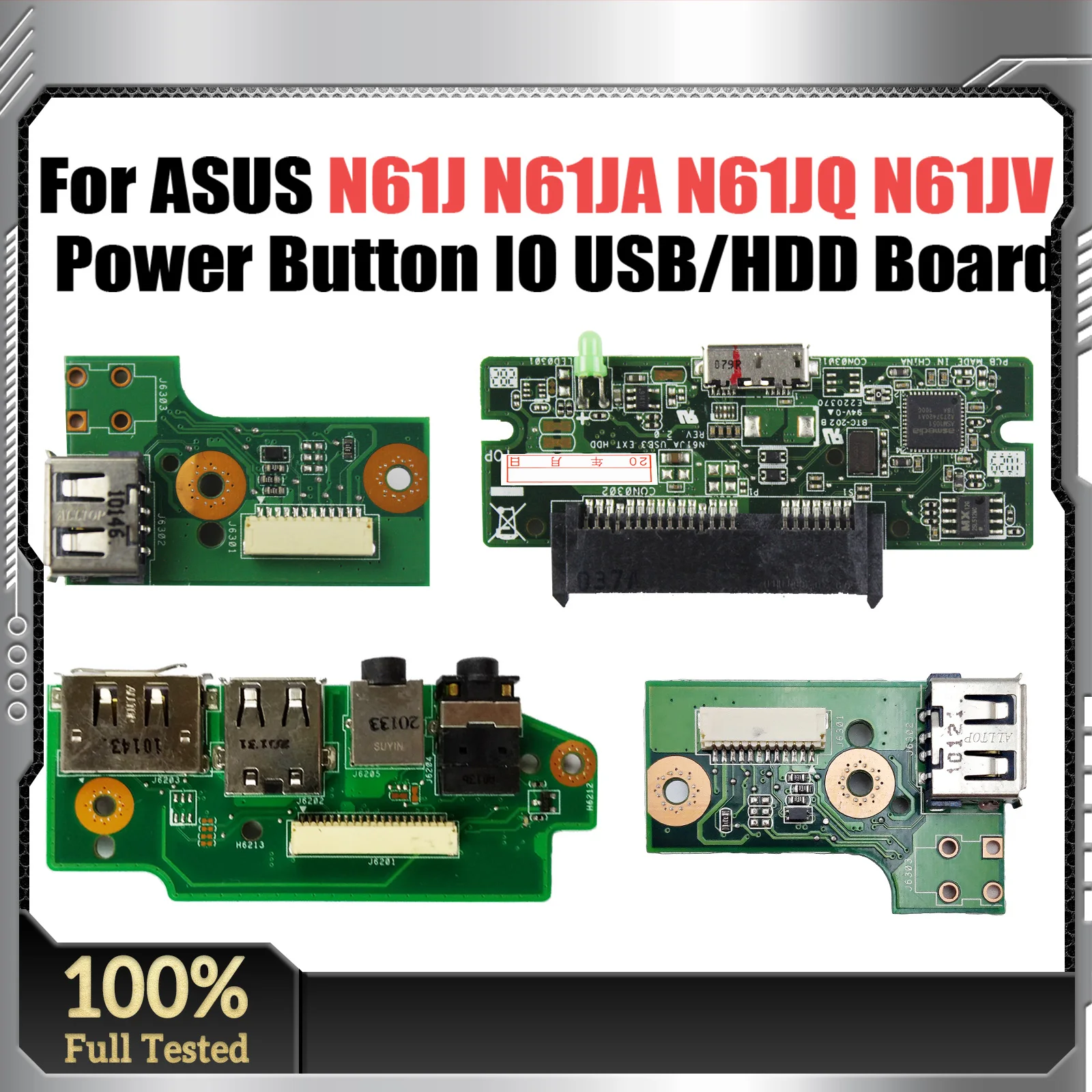 For Asus N61J N61JA N61JQ N61JV N61V N61VG N61VN Power Switch Button IO USB/HDD Board Fast Ship