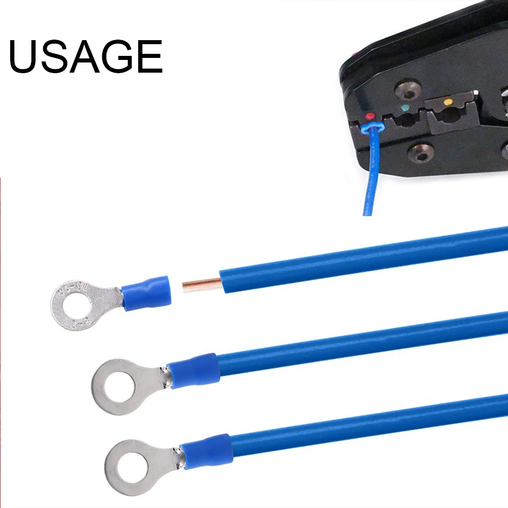 60Pcs Ring Terminals Crimp Connector Wire Terminal Cable Electric Connector Assortment Terminals for Wire Lug Terminal