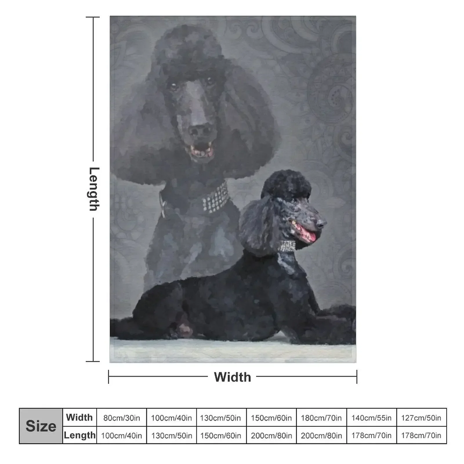 Elegant Black Standard Poodle Composition Throw Blanket Large Designers Bed christmas decoration Thermals For Travel Blankets
