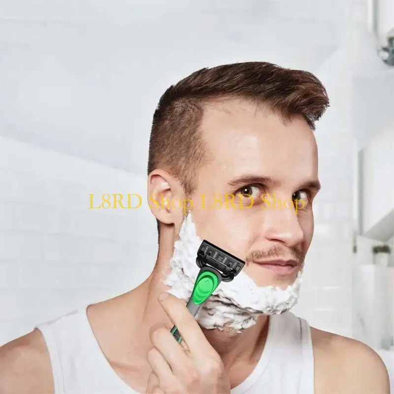 L8RD Convenient 7 Layer Shaving Set Interchangeable Heads Ergonomic Rubber Handle