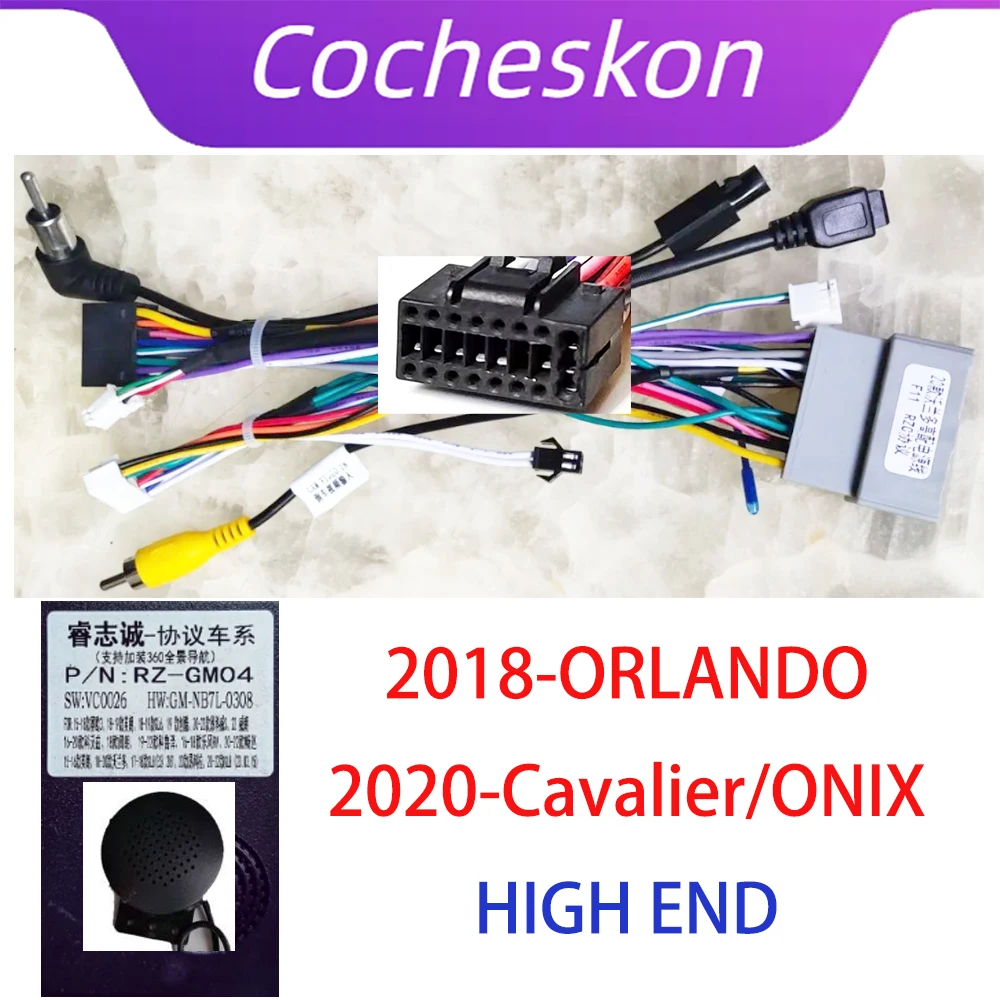 

Car Radio CANBus Cable Android Head Unit 16 Pin Power Wiring Harness Decoder for 2018 ORLANDO 2020 Cavalier ONIX