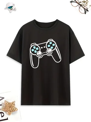 Conjunto de pijama con diseño de control de videojuegos, ropa cómoda para estar en casa en verano