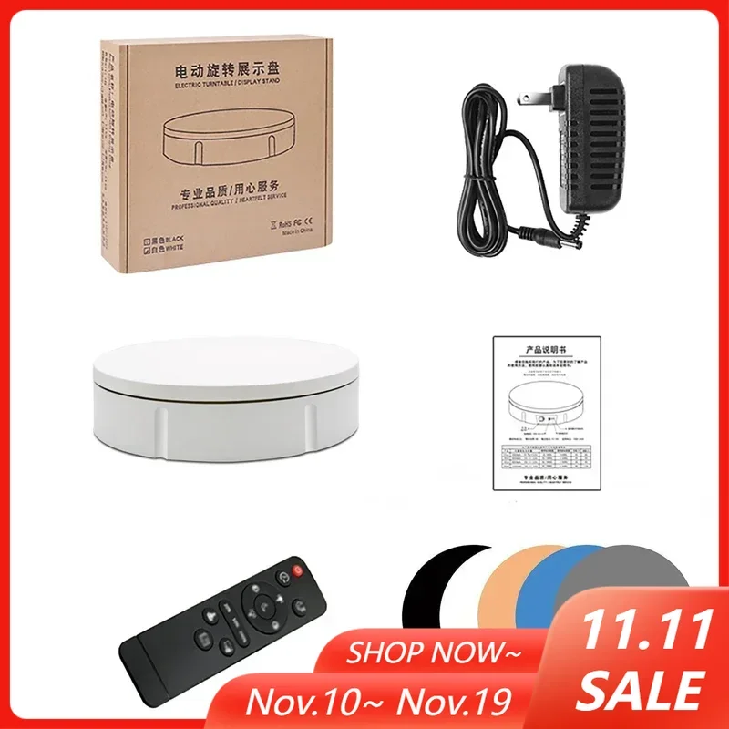 

22 см/30 см Пульт дистанционного управления 360 ° Вращающаяся подставка для проигрывателя с фоновой доской 5 шт. для фотопродуктов и шоу
