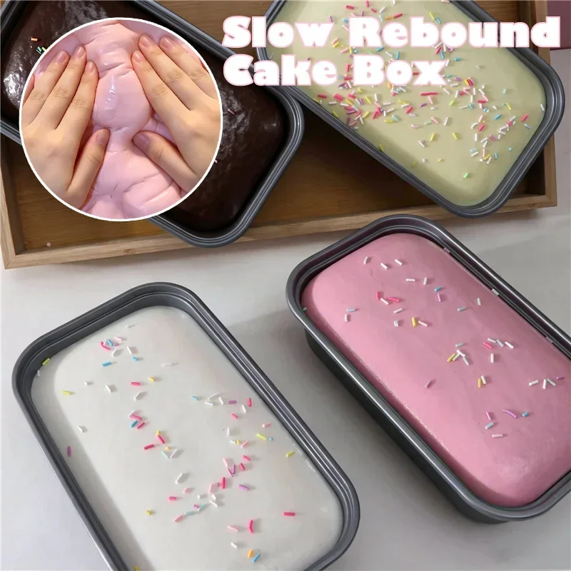 Jumbo Oversized Box Cake Squishy Scented Soft Slow Rising Non-toxic ASMR Squeeze Toy Stress Relief Collection for Adult ADHD