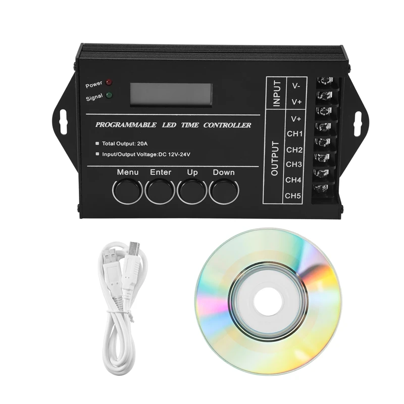 AC62-TC420 Tijdprogrammeerbare RGB LED-controller DC12V-24V 5-kanaals LED-timingdimmer