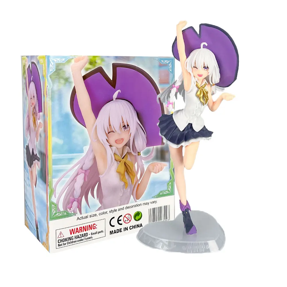 19CM Anime Wandering Witch: The Journey of Elaina Figure Ilyina Standing Model Toy Wearing Hat Gift Collection Decorative PVC