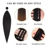 58 inch synthetic braid Soft Yaki Texture Hot Water Setting prestretched braid hair 2x braid for box braid and twists(1 pack, 2) 4