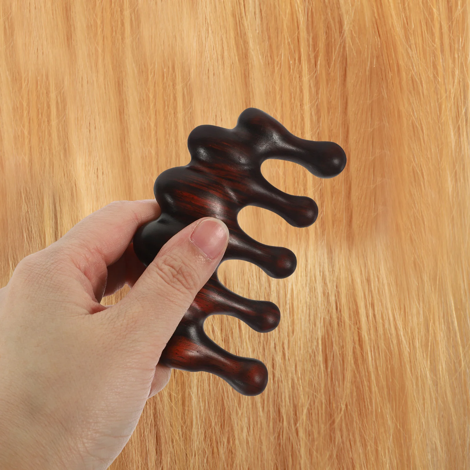 

Деревянная расческа для массажа кожи головы с широкими зубьями для облегчения головной боли, ухода за волосами, блеска для мужчин и женщин, многофункциональная