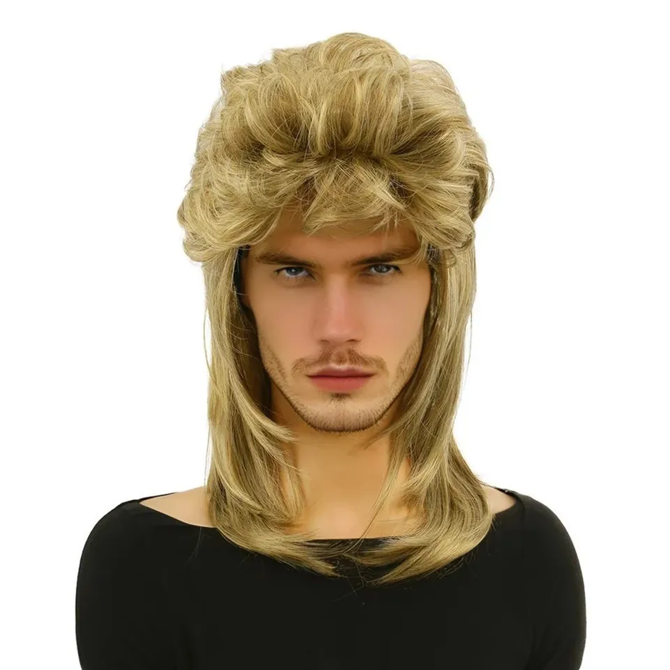 

SQRDGQ Высококачественные синтетические парики для мужчин Натуральный волнистый парик Мужской коричневый черный парик для косплея Мужские дешевые парики на распродаже