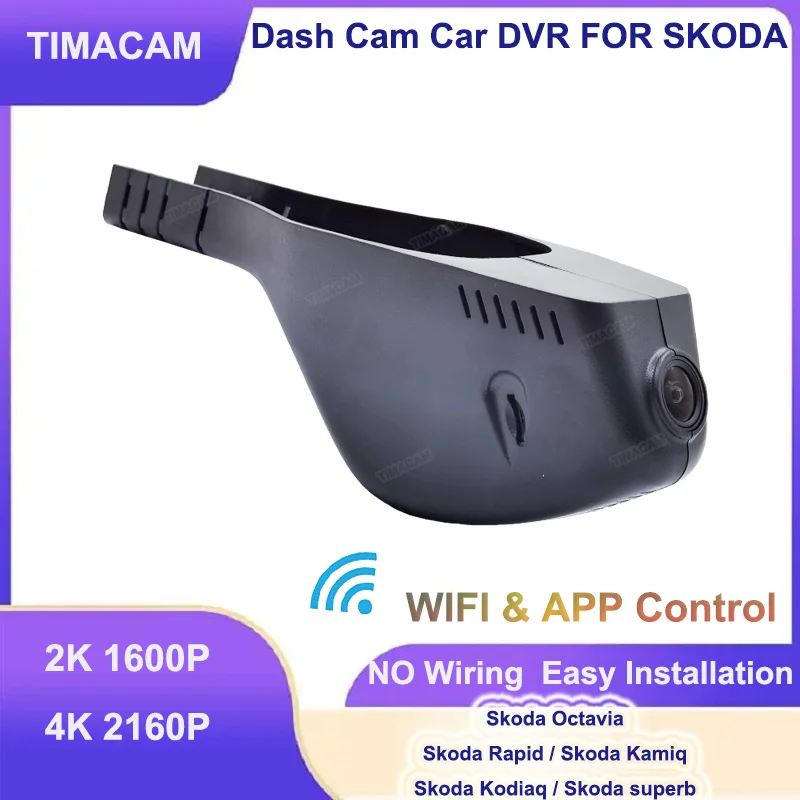 

4K 2160P 2K Wifi Dash Cam Video Recorder Car DVR Driving Recorder for Skoda kodiaq octavia a7 a5 rapid fabia superb Karoq yeti