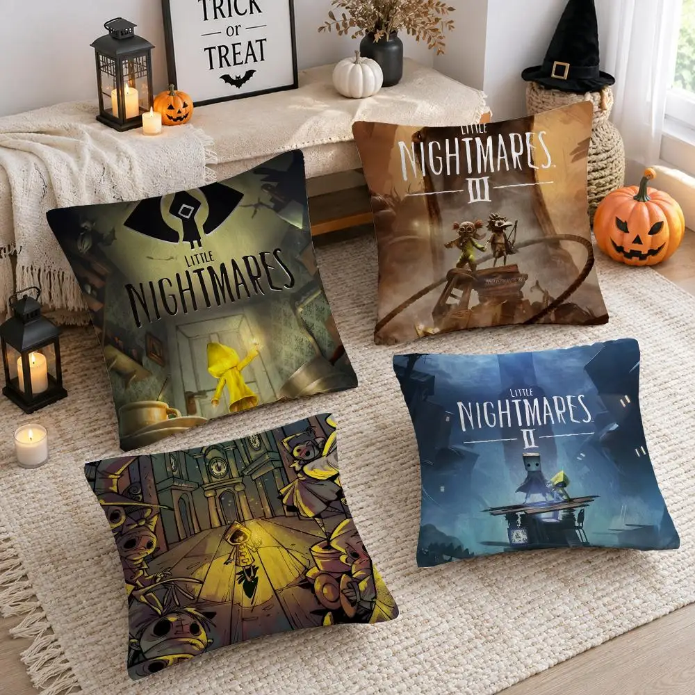 Game L-Little Nightmares Cushion Cover Plush Decorative Pillow Case With Hidden Zipper Cutecore Room Decor For Home