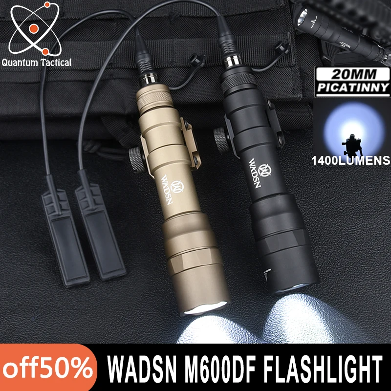 

WADSN M600DF1400Lumens Powerful Flashlight Airsoft M600df Hunting White LED Spotlight M600 Scout Light Fit 20mm Rail Accessories