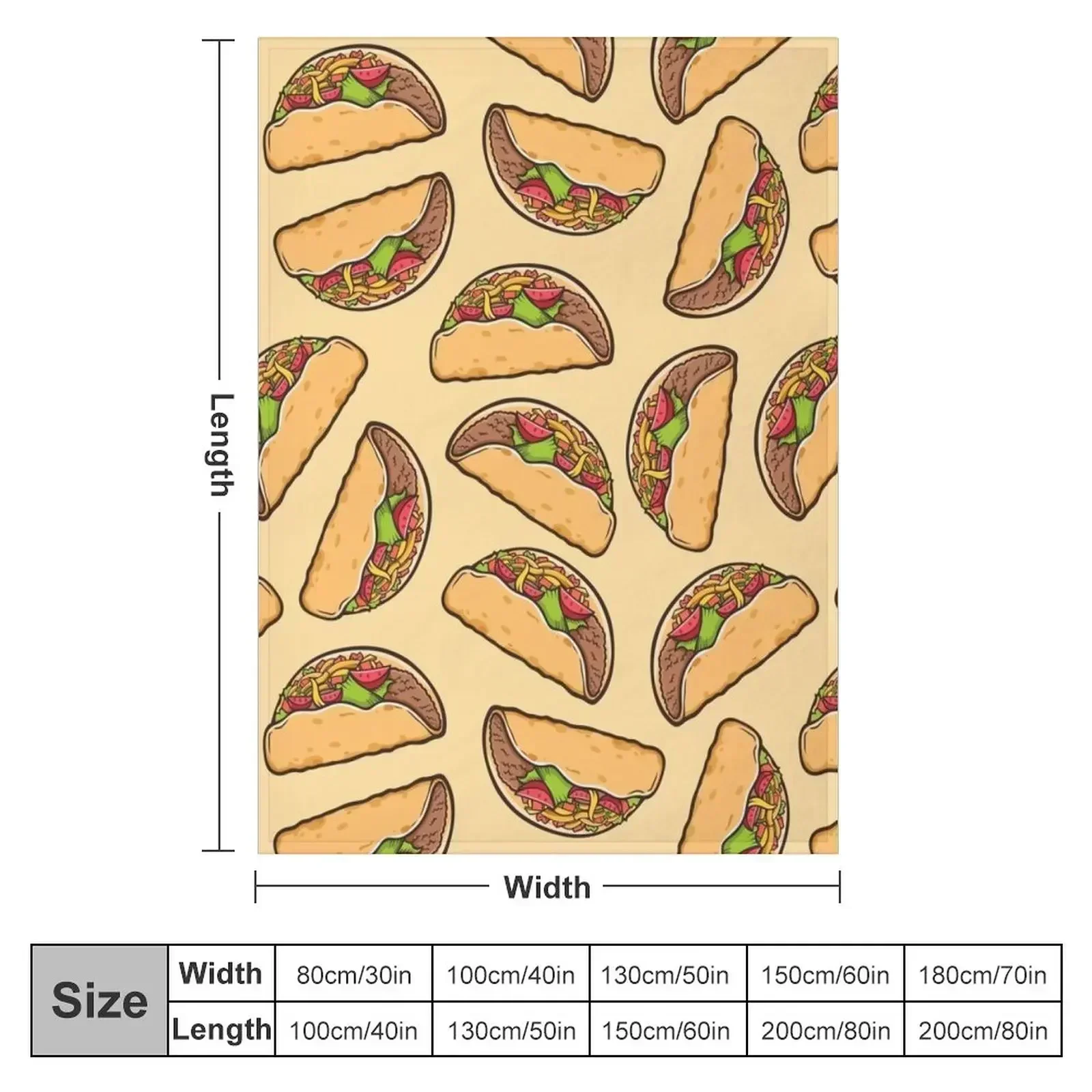Taco Pattern Throw Blanket Luxury Designer bed plaid Soft Plaid Luxury Sleeping Bag Softest Blankets