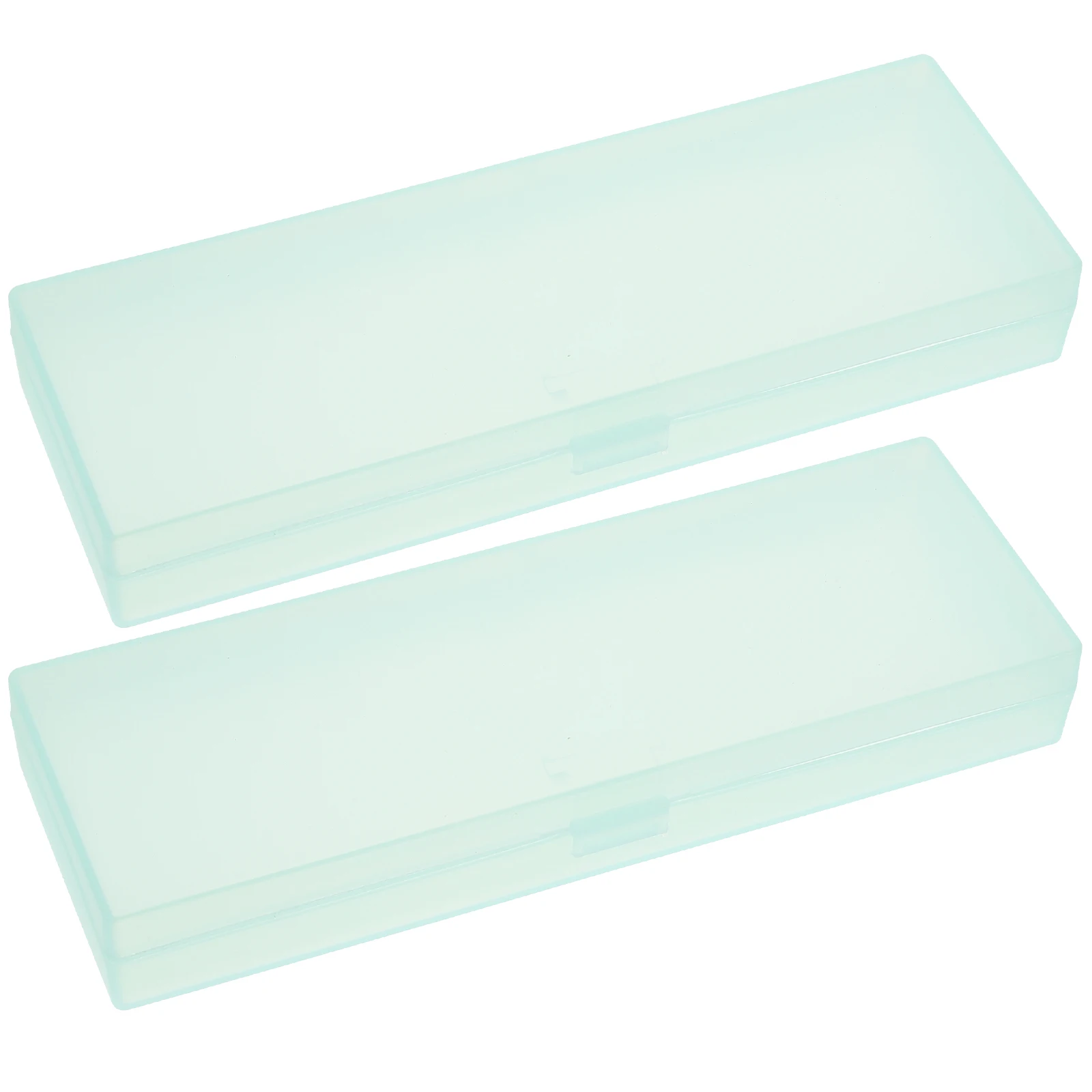 

2 Pcs Pencil Case Transparent Writing Storage Pouch Stationery Box Green Student