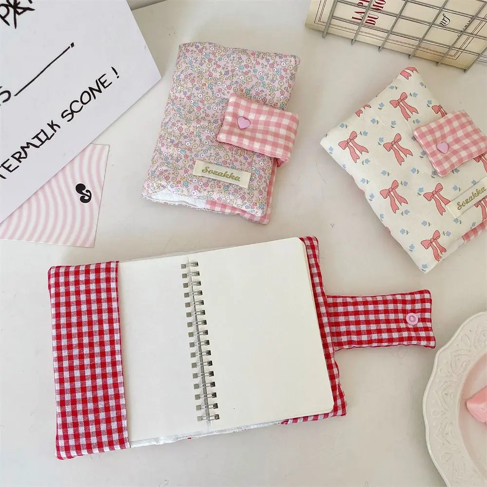 Multipurpose Floral Patterns Notebook Detachable Diary Fabric Bow Print Diary Book Stain Resistant Aesthetic