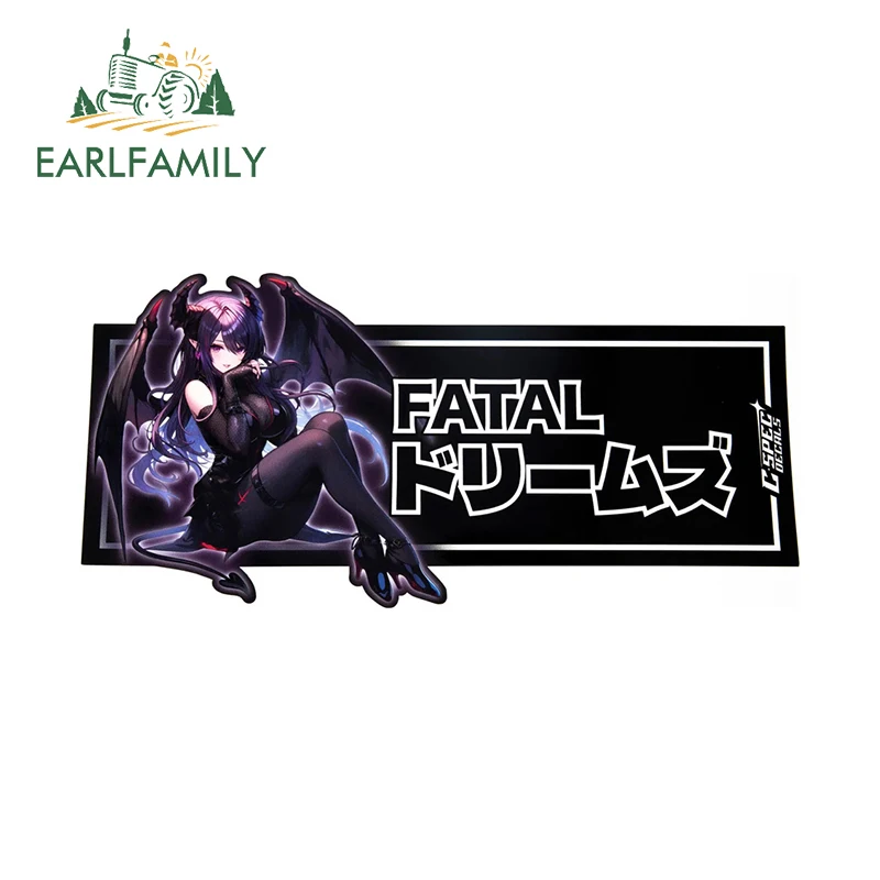 EARLFAMILY 13cm Devil Girls Strip Style Car Decor Decals Personal Cool Design Vinyl Car Stickers Rearview Mirror Car Goods