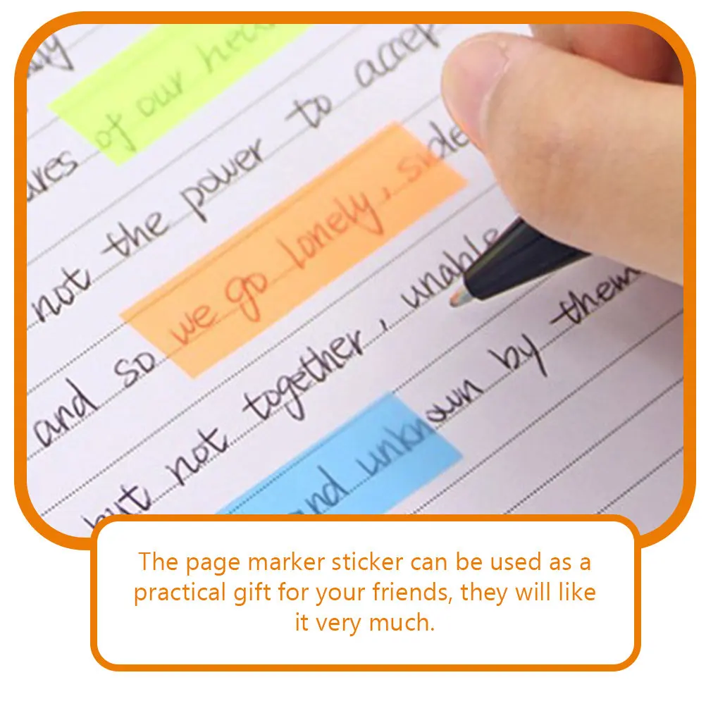 6 Boxes Sticky Fluorescent Page Markers for Books, Notebooks & Office – Bright Color Book Tabs