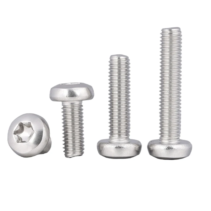 M2 M2.5 M3 M4 M5 M6 - M10 GB2672 Six Lobe 304 Stainless Steel Pan Head Torx Machine Security Screw Bolt 3-100mm