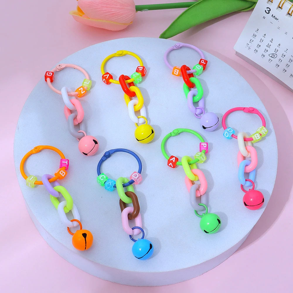 Trendy Chain Shape Keyring Sweet Bell Keychain Earphone Case Decoration Gifts Souvenir Accessories Backpack Ornament Jewelry