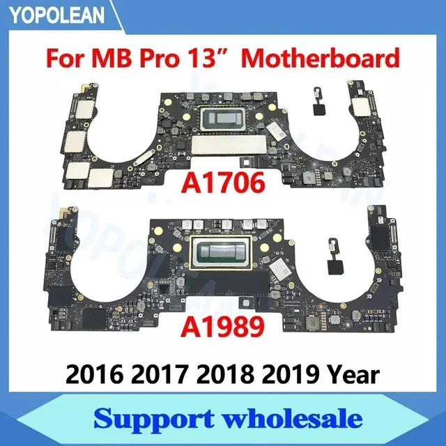 Original Tested A1706 A1989 Motherboard With Touch id For Macbook Pro  Retina 13