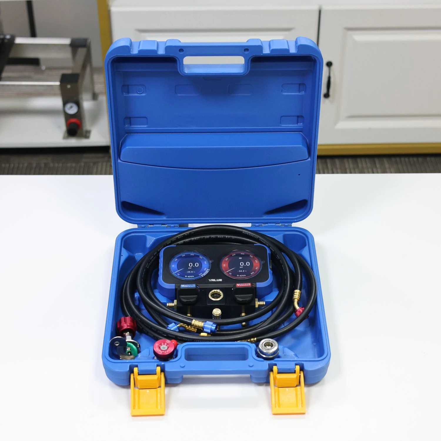 

VRM2-X Digital Refrigerant Manifold Gauge Set, HVAC R134a R22 R410A Freon Pressure Meter for AC Repair