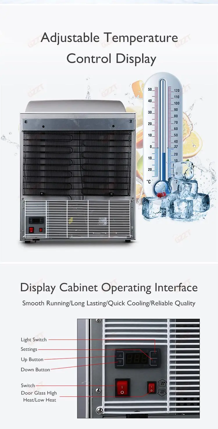 عرض الفريزر التجاري الصغير عرض الآيس كريم الإيطالي أسود أبيض مخصص 55/90/112L ثلاجة جيلاتو المحمولة