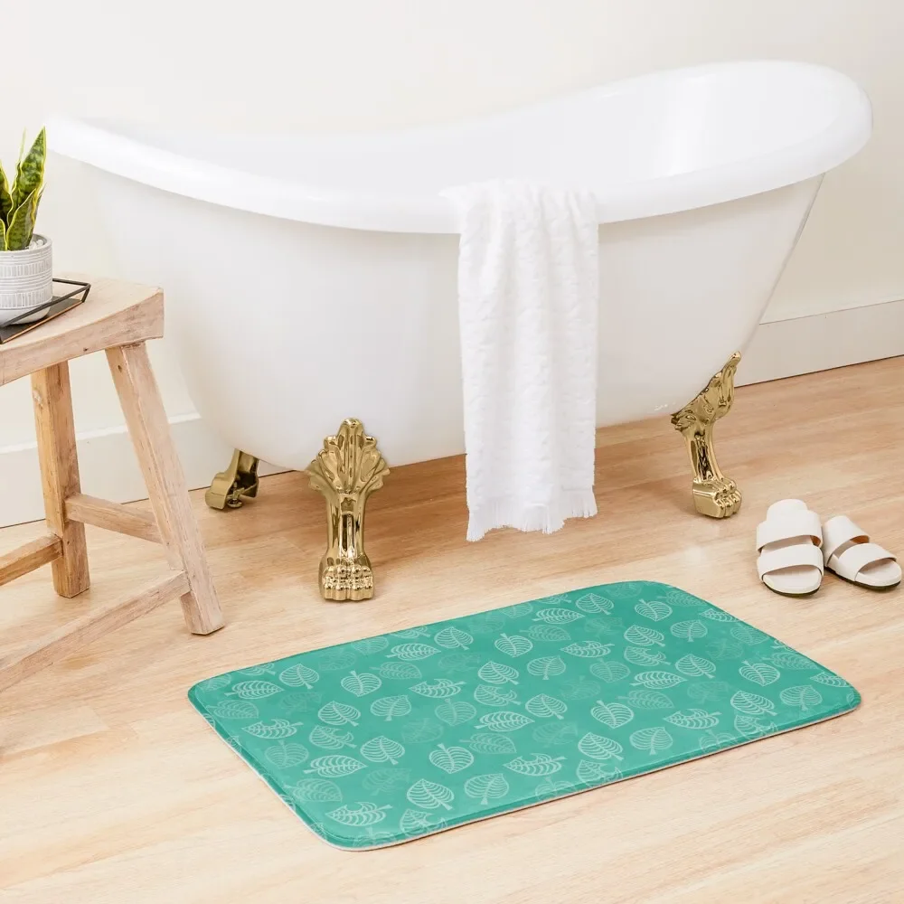 

Nook leaf in turquoise Bath Mat Modern Bathroom Accessories Front Door Mat