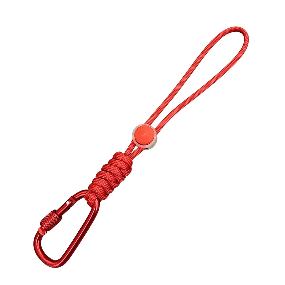 Portable D-Shaped Locking Water Bottle Clip Quick-Release with Anti-Loss Lanyard Multi-Purpose Backpack Buckle Aluminum