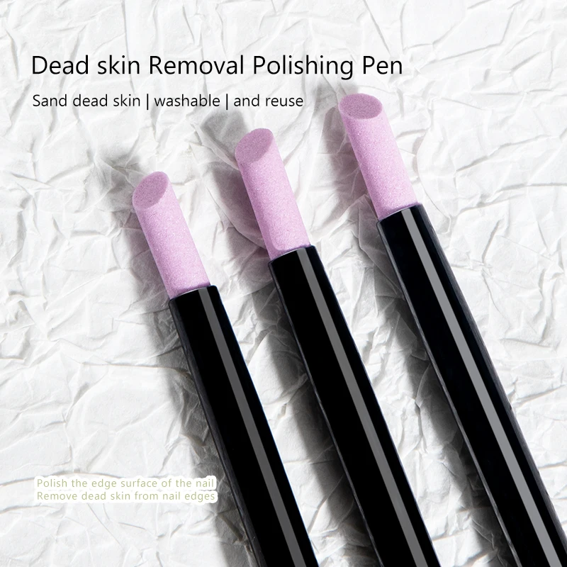 5 قطعة مسمار الفن الكوارتز القلم بشرة الأظافر الرملي عازلة ملف الأظافر القلم إهاب حجر انتهازي UV هلام البولندية مانيكير الرعاية فرك الملفات #5